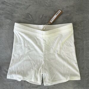 SKIMS Soft Lounge Short Marble White Ribbed Shorts XS